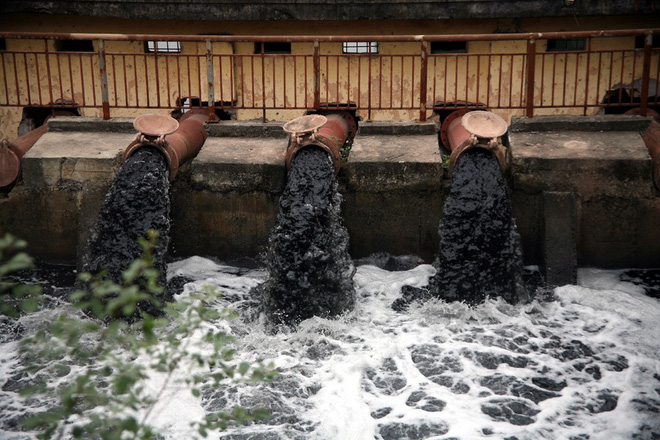 Hà Nội: Nước ô nhiễm nặng, bốc mùi nồng nặc vẫn phải bơm lên tưới cho hoa màu